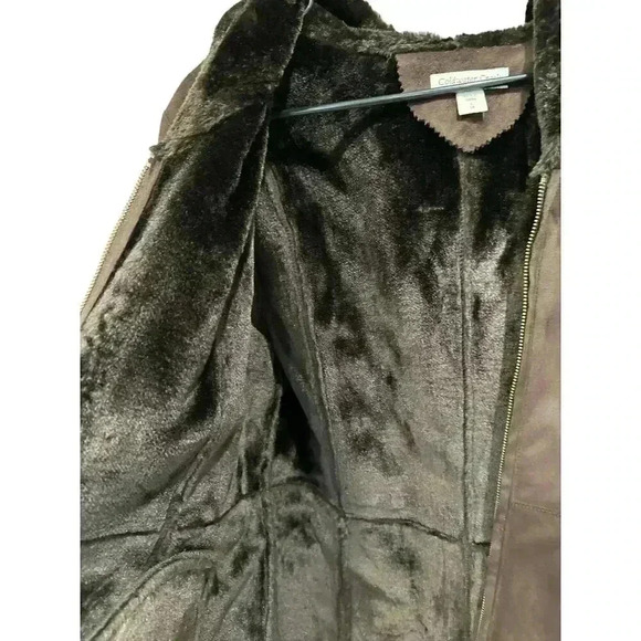 - Coldwater Creek Ultra Plush Hooded Coat in Brown, Size L,  NWT - Picture 4 of 9